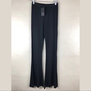 Chaser Black Jersey Knit Pull On Flare Leg Pants